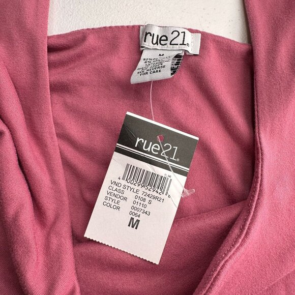 Rue21 Pink Scoop Neck Short Sleeve Mini Dress M Summer Blush Stretch Boho Y2K - Picture 2 of 6